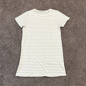 Ellison | White and Black Striped T- Shirt Dress. Size Medium.